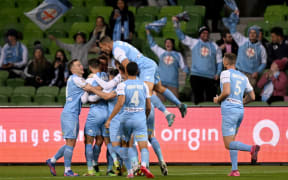 Melbourne City players celebrate