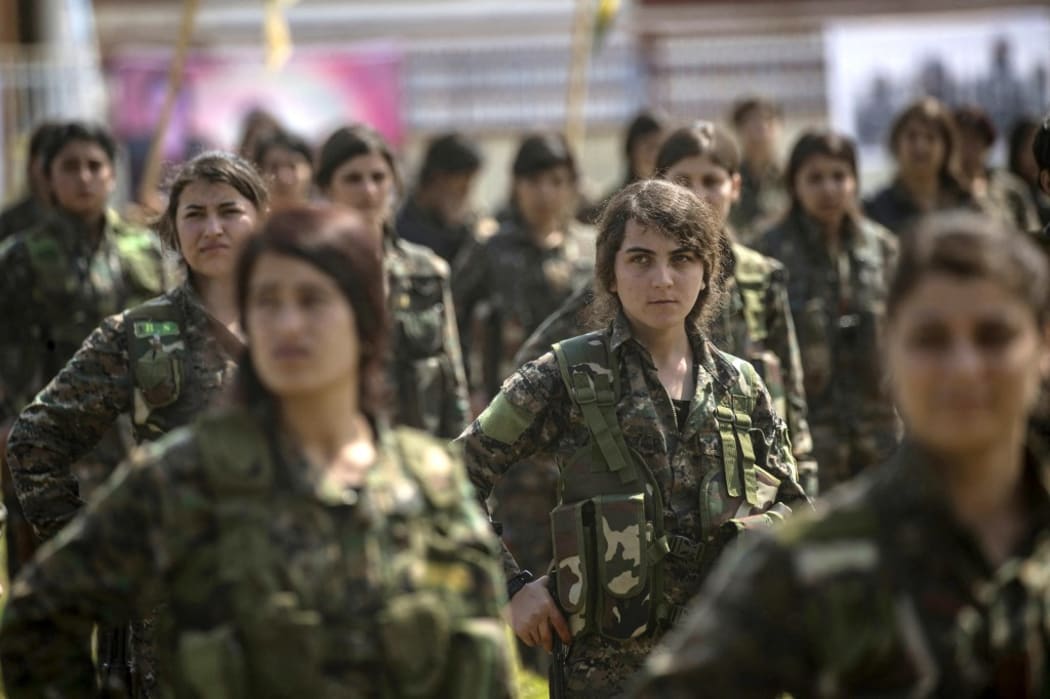 Fighters from the Kurdish Women's Protection units (YPJ).