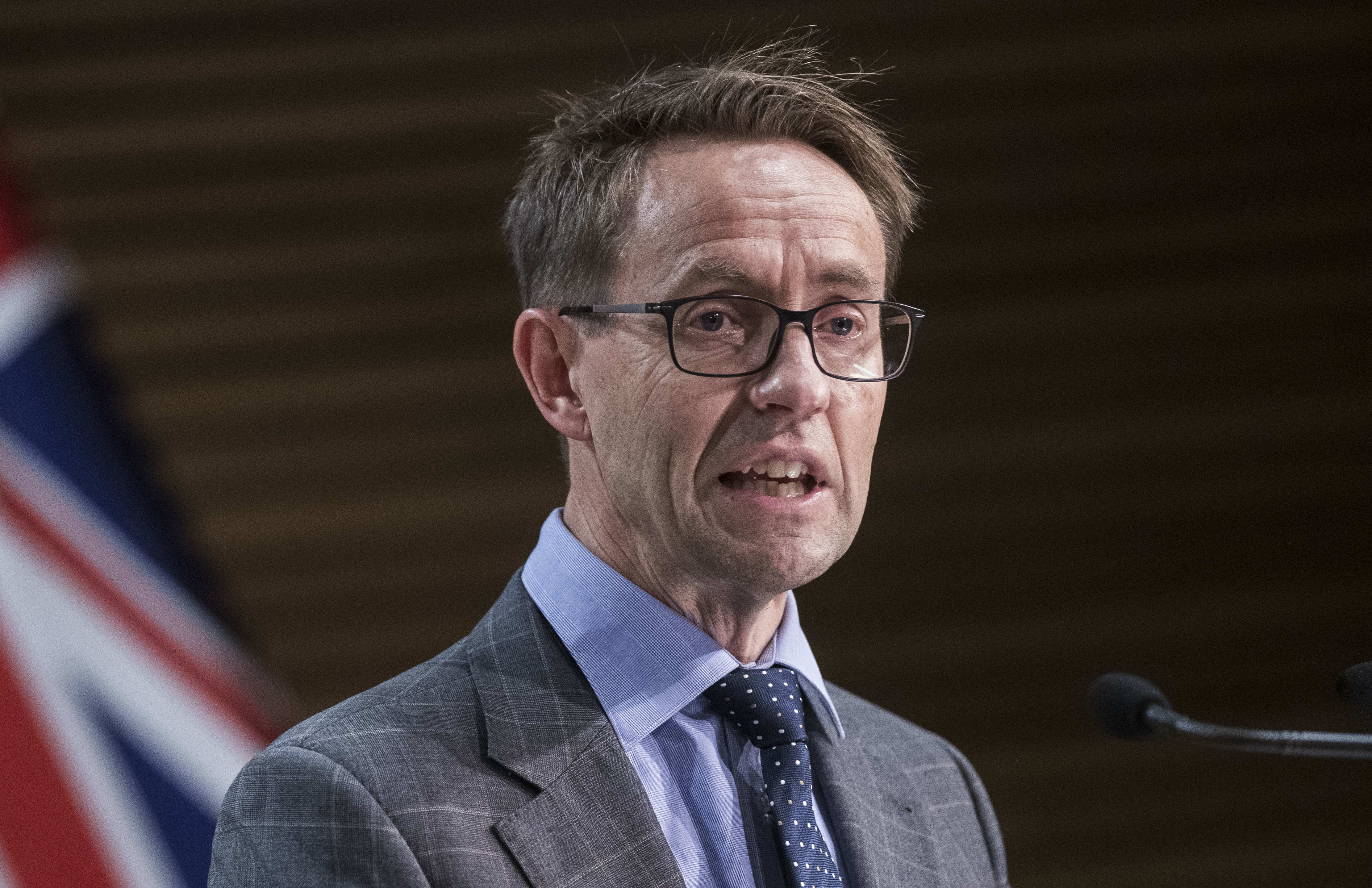 Director General of Health Dr Ashley Bloomfield hold the 1pm Covid Update in the Beehive Theatrette.