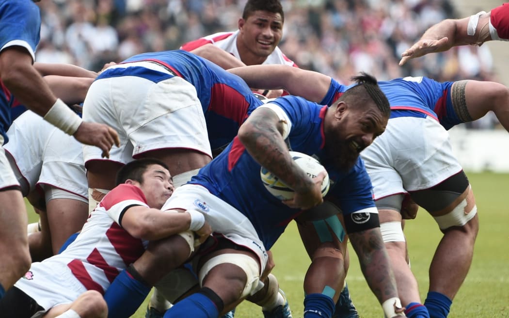 Manu Samoa loose forward Faifili Levave during the Rugby World Cup.