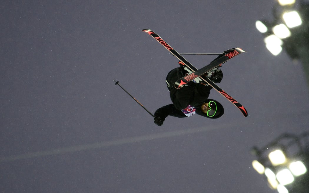 Jossi Wells in the men's ski halfpipe qualifications.