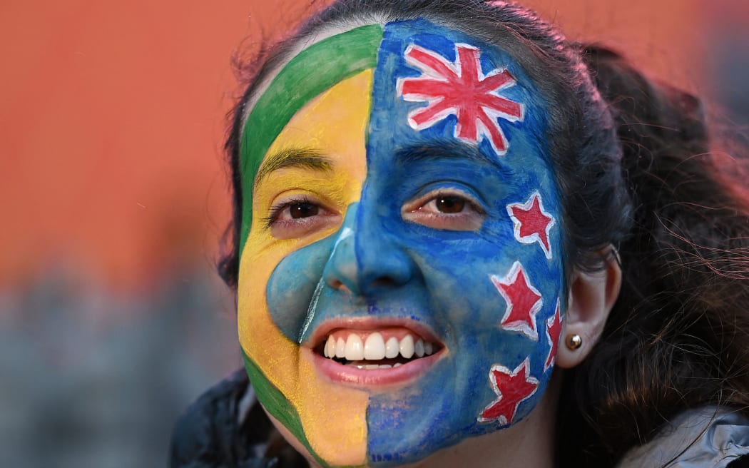 A New Zealand fan and supporter.
New Zealand v Norway The opening match of the 2023 FIFA Womens World Cup at Eden Park, Auckland, New Zealand. Thursday 20 July 2023. © image by Andrew Cornaga / www.photosport.nz