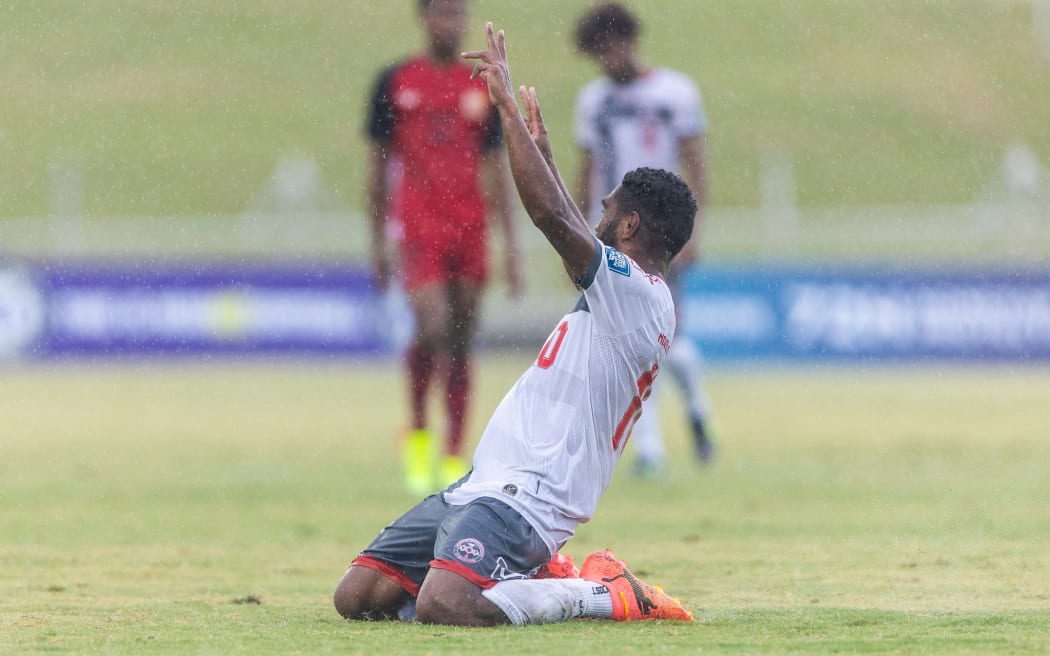 New Caledonia's Georges Gope-Fenepej during the FIFA World Cup 2026 - OFC Qualifiers, Round 2, New Caledonia v Papua New Guinea. HFC Bank Stadium, Suva, Thursday 10 October 2024. Photo: Kirk Corrie / www.phototek.nz