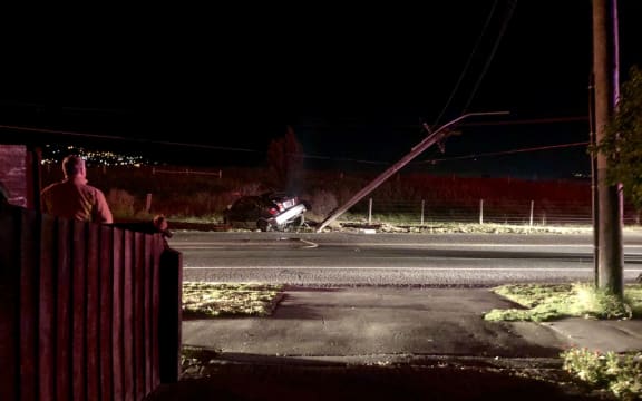 The scene of the crash that claimed two lives in Christchurch.