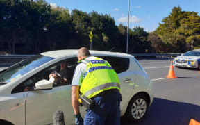 Police checkpoint on SH1 in Warkworth, north of Auckland