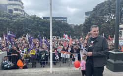 Richard Wagstaff at the Fight Back Together protest