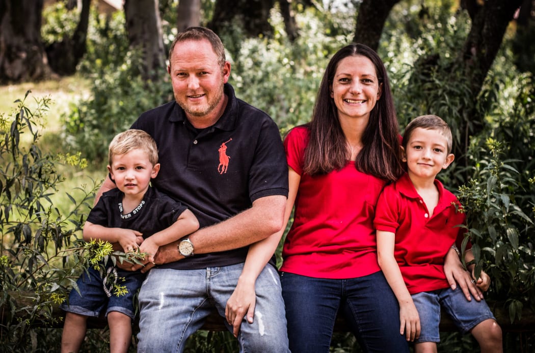 Jonathan Richardson, wife Melissa and sons Cayden (9) and Keeran (4).
