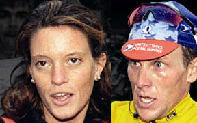 Crop of Emma O'Reilly and Lance Armstrong.