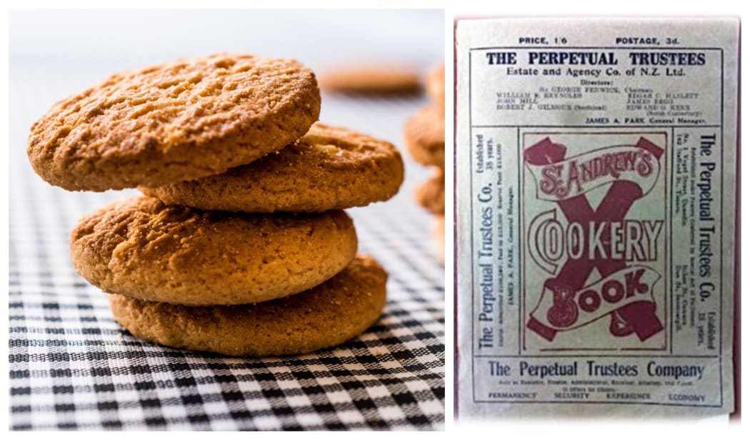 Anzac Biscuits - or Anzac Crispies, as they were known as in the 1922 edition of the St Andrew's Cookery Book (right).