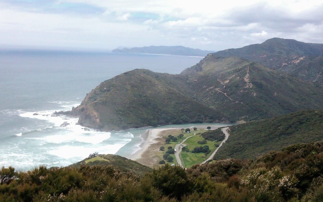 Cape Reinga looking south to Tapotupotu and Spirits Bay.