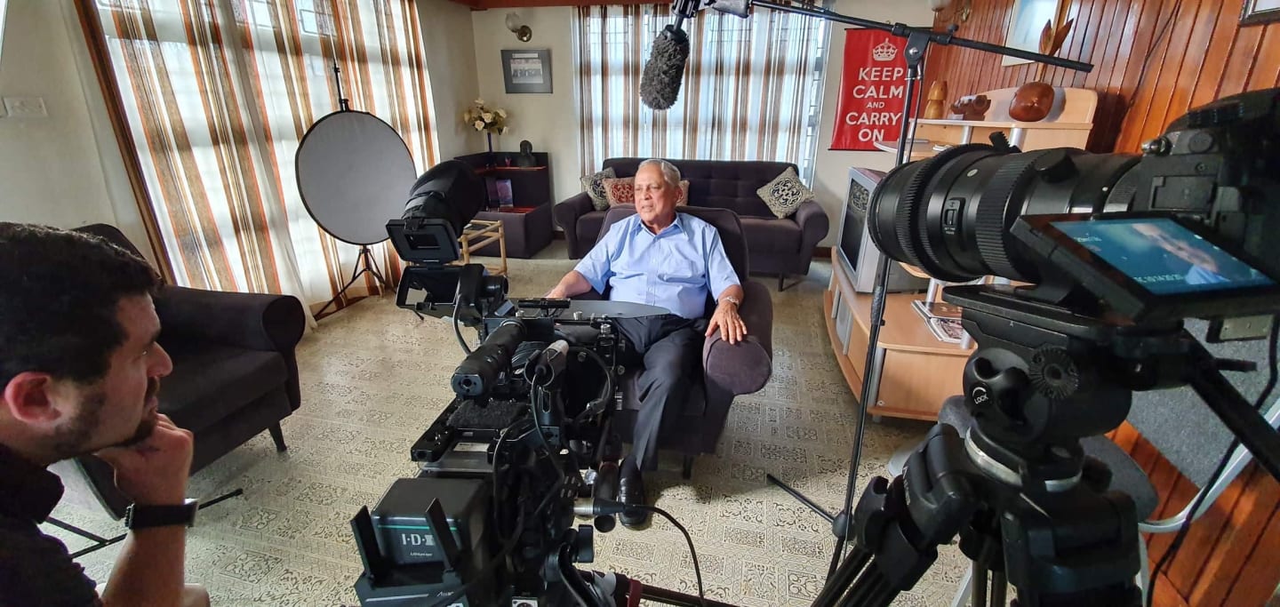 Director, Tuki Laumea, interviews Mahendra Chaudry in Suva