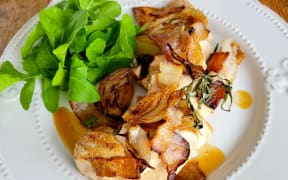 Chicken Breasts with Bacon Shallots
