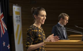 Prime Minister Jacinda Ardern during the media conference with Director General of Health Dr Ashley Bloomfield on 7 May, 2020.