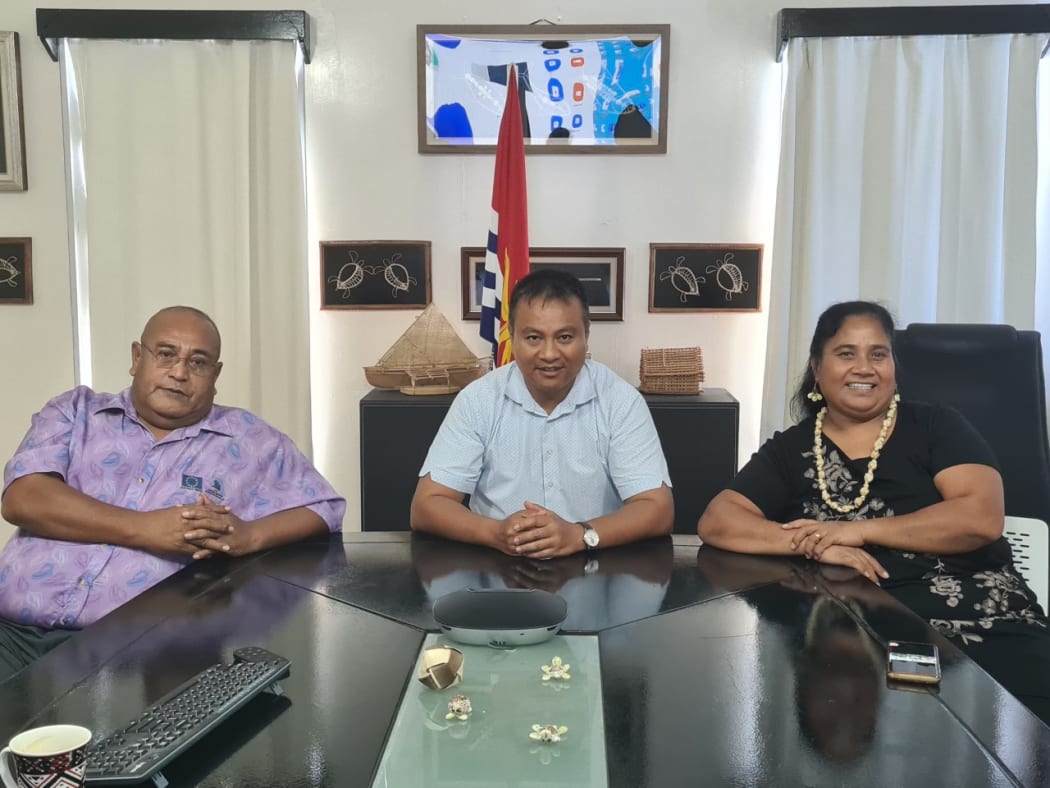 Left to right -  Kiribati Minister of Fisheries and Marine Resources, Ribanataake Tiwau. Kiribati Minister of Health Dr Tinte Itinteang and Employment and Human Resources Minister Taabeta Teakai.
