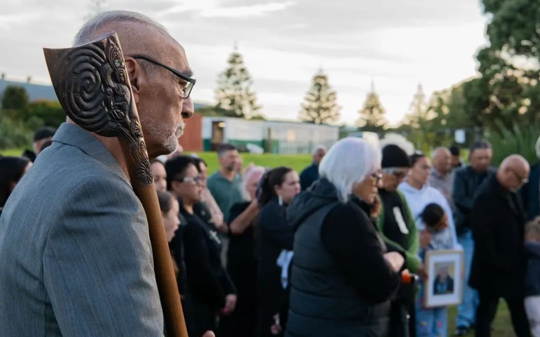 Kaumātua Hayden Te Ruki looked on as Ngati Te Whiti uri witnessed the start of their long-awaited marae.