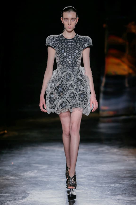 Detail from designer Iris van Herpen from her Lucid collection, FW 2016, Paris Fashion Week, March 8 2016