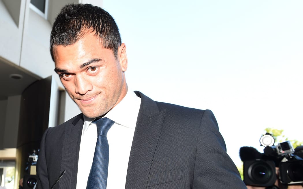 Karmichael Hunt arrives at the Southport magistrates court in Southport on the Gold Coast.