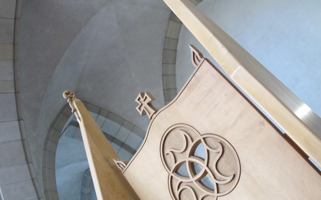 Decoration on top of bishop's chair