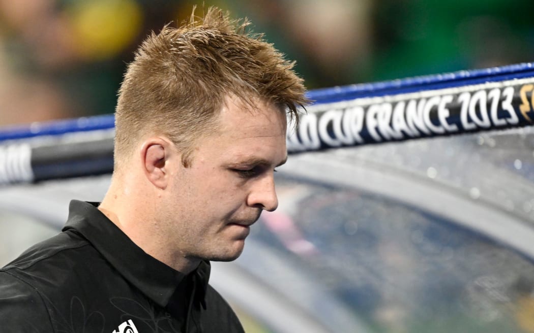 A dejected Sam Cane after being given a red card in the Rugby World Cup 2023 final between New Zealand and South Africa at Stade de France.