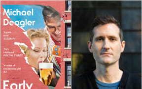 The book cover for Early Sobrieties on the left, and a photo of author Michael Deagler on the right.
