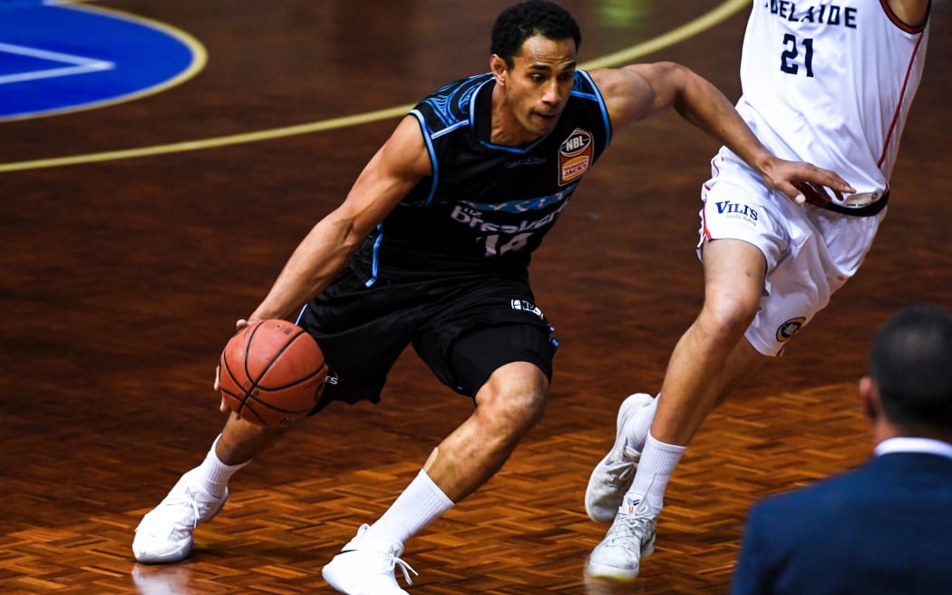 Mika Vukona drives to the hoop during the side's win over Adelaide.
