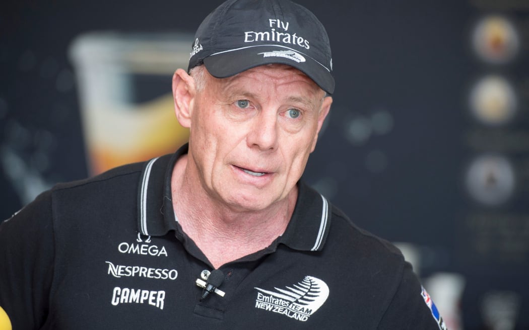 Grant Dalton, Emirates Team New Zealand Managing Director talks to media at a press conference at the team's base in Auckland. 13/6/2014