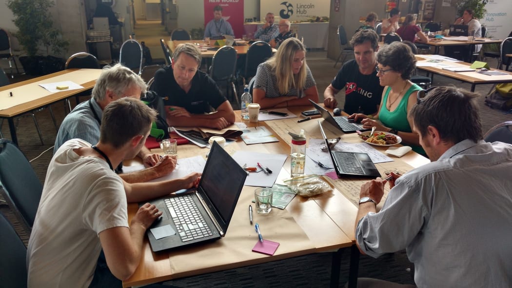One of the teams participating in the Feed the World 2030: Power of Plants Hackathon