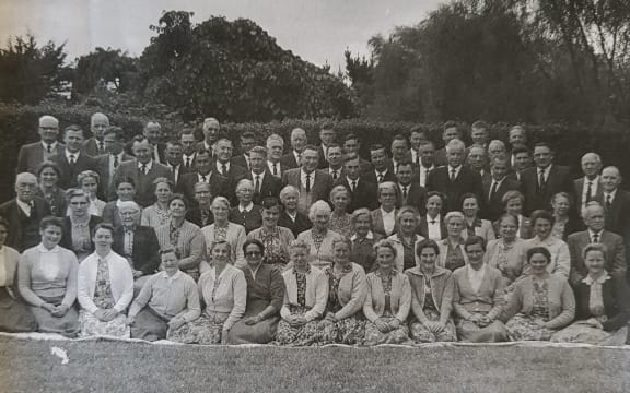 A photo of members of the religious organisation known as The Truth with the words 1962 Masterton written on it.