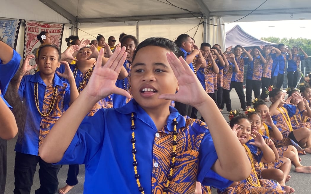 Niue Primary School students perform with pride at the ASB Polyfest.