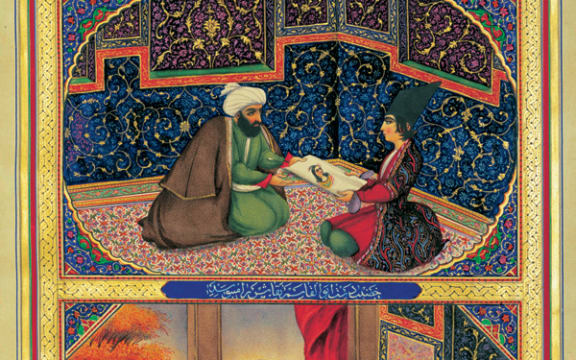 'Scheherazade and the Sultan' by the Iranian painter Sani Ol Molk (1849-1856)