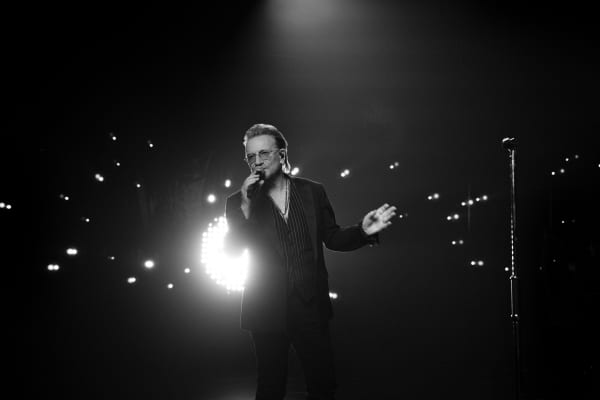 A picture of Bono from the movie, Bono: Stories of Surrender.