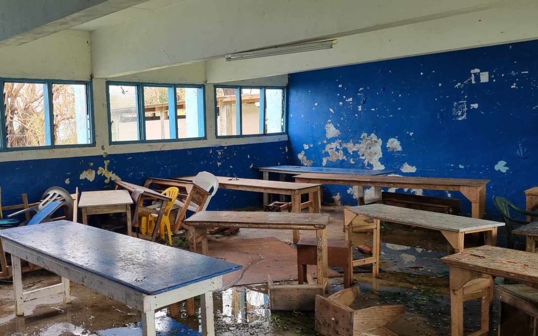 Classrooms at Melsisi School in central Pentecost Island destroyed by Tropical Cyclone Lola. Photo: Joseph Molkis