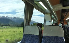 The view from KiwiRail's Coastal Pacific train, just south of Kaikōura.