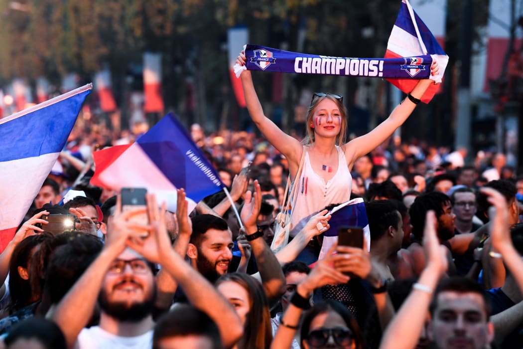 Celebrations on the Champs-Elysees in Paris
