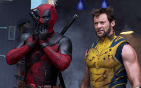 (L-R): Ryan Reynolds as Deadpool/Wade Wilson and Hugh Jackman as Wolverine/Logan in 20th Century Studios/Marvel Studios' DEADPOOL & WOLVERINE. Photo by Jay Maidment. © 2024 20th Century Studios / © and ™ 2024 MARVEL.