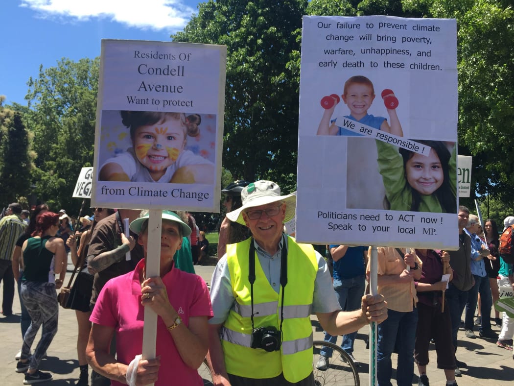 Protestors in Christchurch