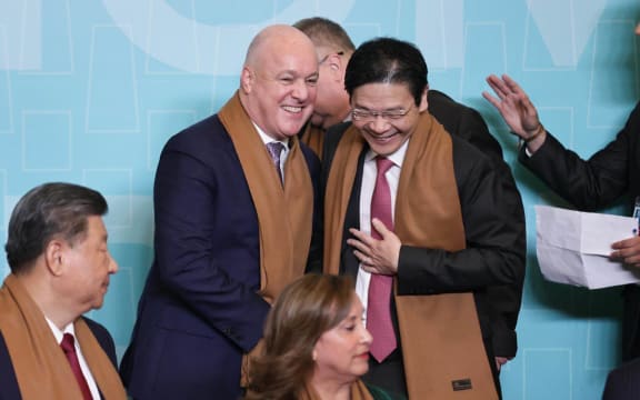 World leaders, including Christopher Luxon and Singapore's Lawrence Wong, at APEC 2024 in Lima, Peru.