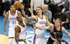 Steven Adams in action for OKC.