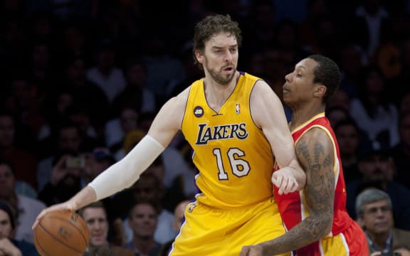 Spanish basketball great Pau Gasol playing for the Los Angeles Lakers in 2013.