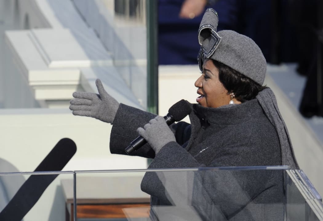 US singer Aretha Franklin performs during the inauguration of President Barack Obama at the Capitol in Washington on January 20, 2009.