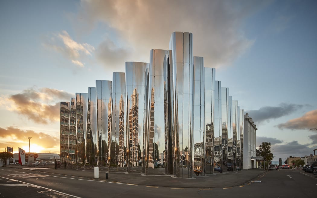 The exterior of New Plymouth's Govett-Brewster Art Gallery, one of New Zealand's leading contemporary art museums.