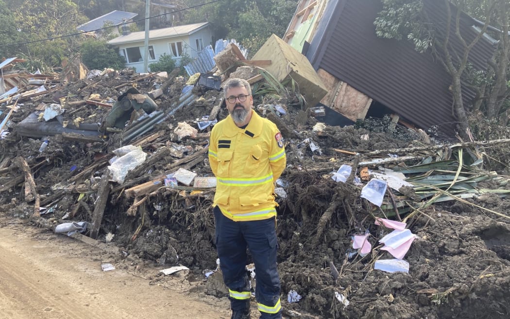 Fire Brigade chief officer Toby Hyman says many have not heard just how badly Cyclone Gabrielle had hit West Auckland's Karekare.
