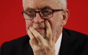 Opposition Labour party leader Jeremy Corbyn takes part in a press conference in London on November 27, 2019. -