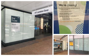 Closed businesses on Wellington's Lambton Quay