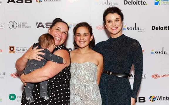 Georgia Tiatia Fa'atoese Latu (centre) at the NZ Startup Boot Camp awards