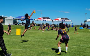 Rangitahi take part in Ki o Rahi, a traditional game.