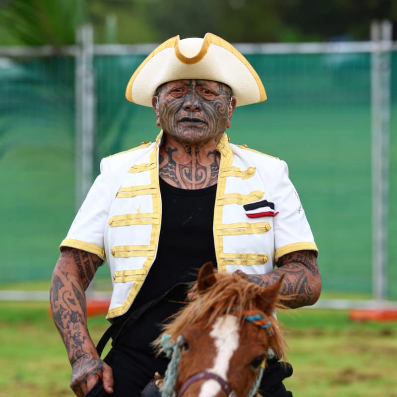 Tame Iti at the 160-year anniversary of the Battle of Te Tarata in Ōpōtiki on 4 October 2025.