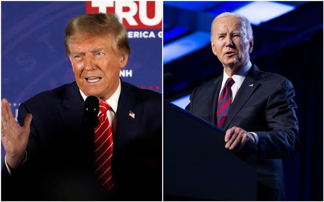 Donald Trump and Joe Biden composite image.