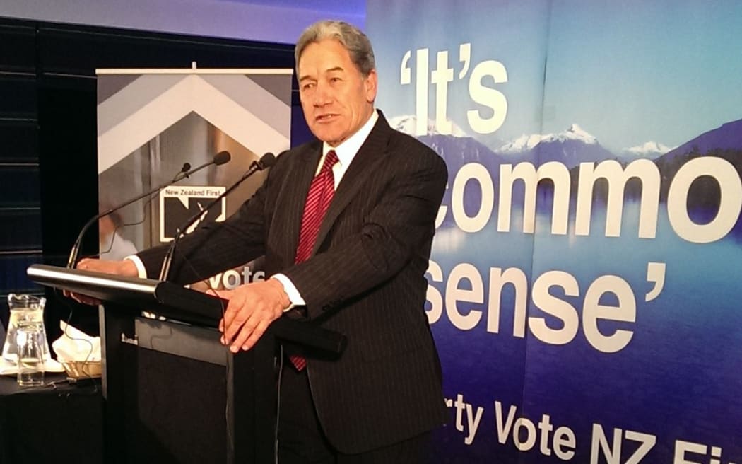 Winston Peters speaks to supporters.
