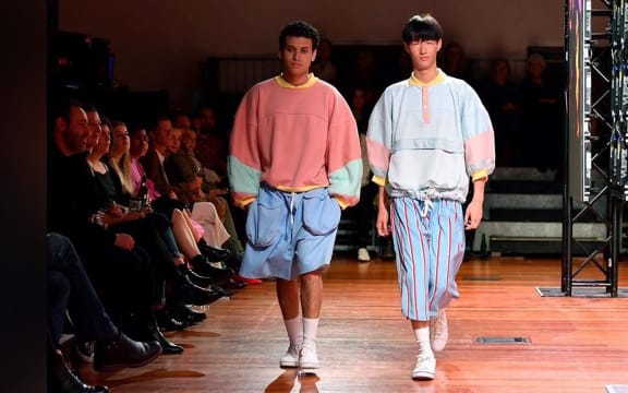 Ina Malama's Unfiltered Man collection as seen on models showcasing it for a fashion show.